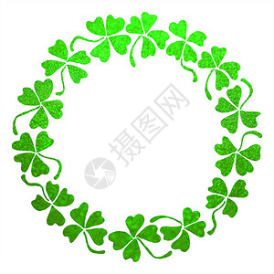 DoodeGreenclovershamrock圆圈花图片