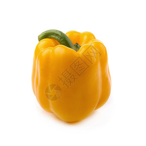 孤立在白色背景上的黄色甜椒图片