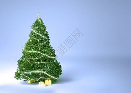 带有复制空间的圣诞树高清图片