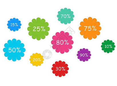带有折扣和优惠的彩色标签图片