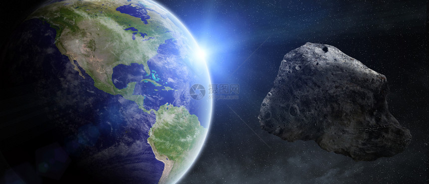 小行星飞近地球图片