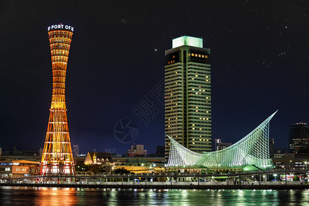 神户港在晚上大阪日本图片