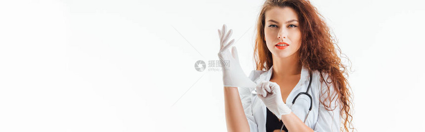 身穿乳胶手套的感护士图片