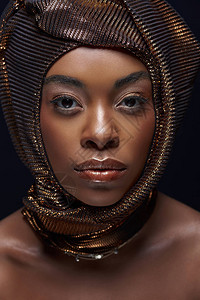 时尚的非洲美国模型肖像头图片