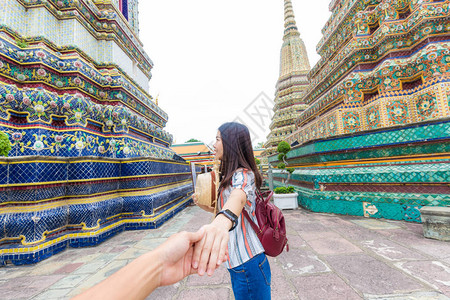 泰国曼谷老佛寺亚洲旅游女带男手游图片