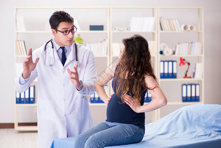 检查孕妇病人的医生图片