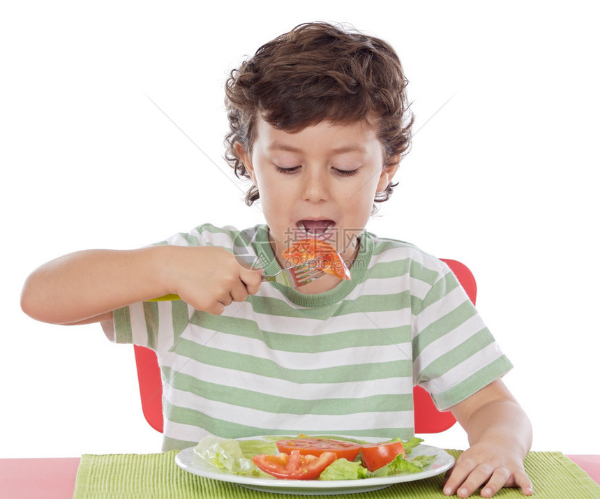 健康儿童食用均衡的饮食图片