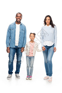 欢乐的非裔美国人家庭全景图片