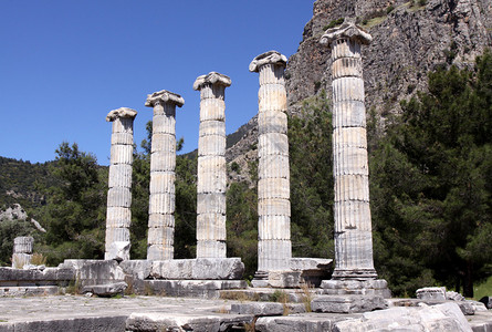 古希腊古希腊神庙雅典娜的柱子图片
