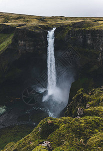 冰岛海佛斯瀑布的鸟瞰图图片