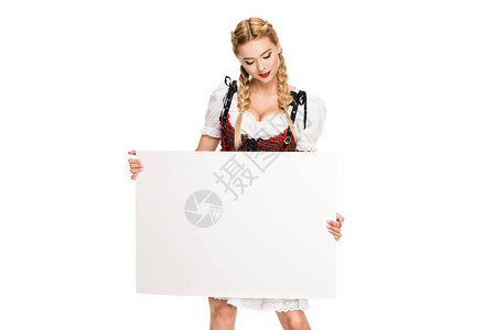 穿着传统德国服装的金发女孩图片
