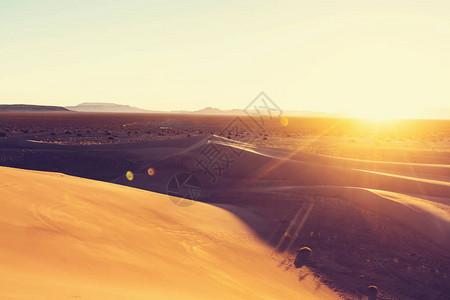 撒哈拉沙漠中的沙丘美丽的自图片