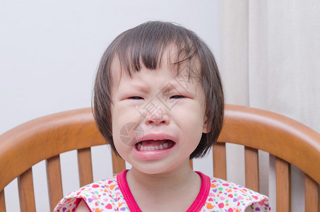 亚洲小女孩哭泣的肖像图片