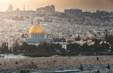 以色列耶路撒冷古城的美丽古老高清图片