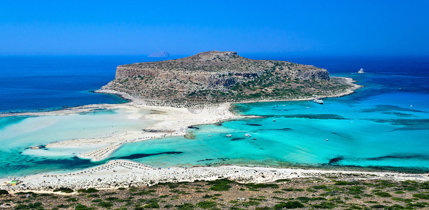 希腊克里特州Balos湾的Gramvousa岛附图片