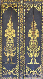 门庙上的泰式原住民风格图案图片