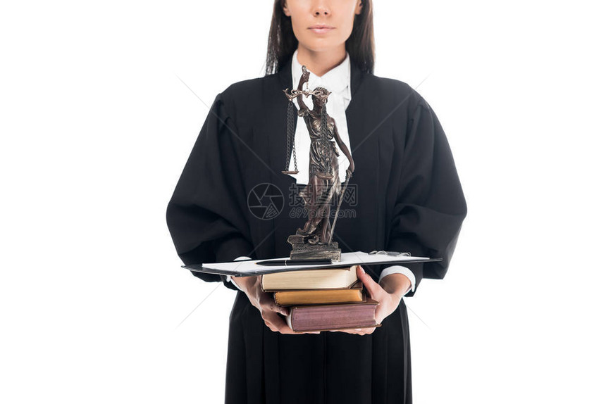 法官身穿司法长袍以白色隔着的装饰图片