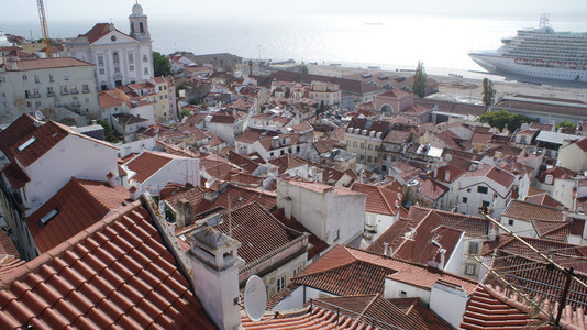 葡萄牙首都里斯本的全景观图片