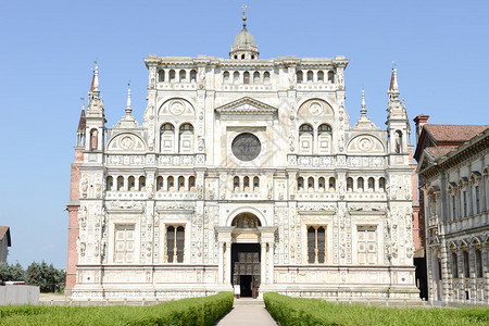 切尔韦萨意大利帕维亚Pavia中世纪教堂和修道院的C背景