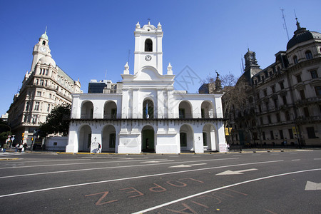 卡比尔多位于这个南美首都布宜诺斯艾利斯首都中心的五月广场背景