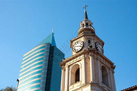 旧金山教堂和现代建筑图片