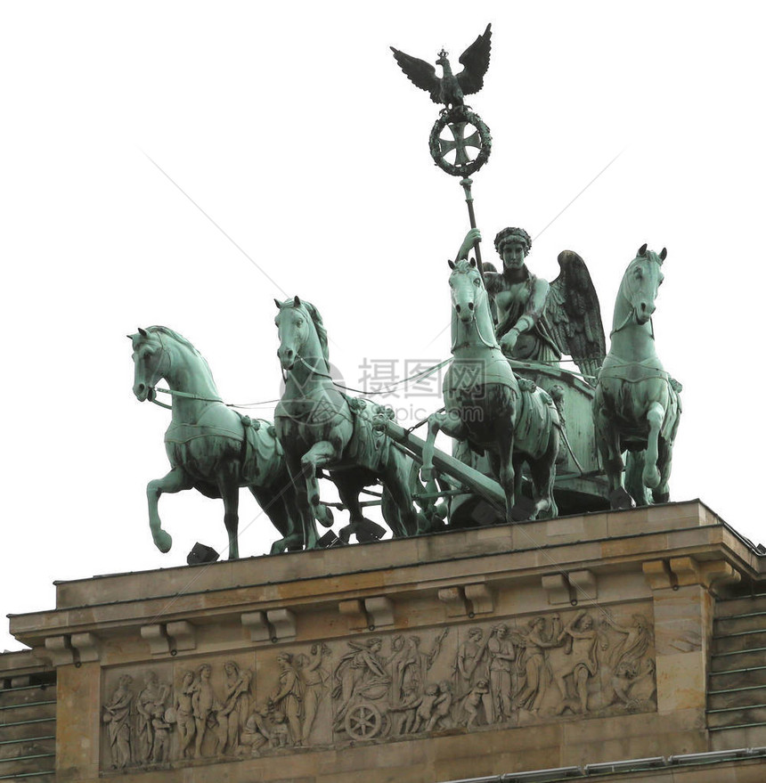 四匹马和夸德里加在德国柏林勃兰图片