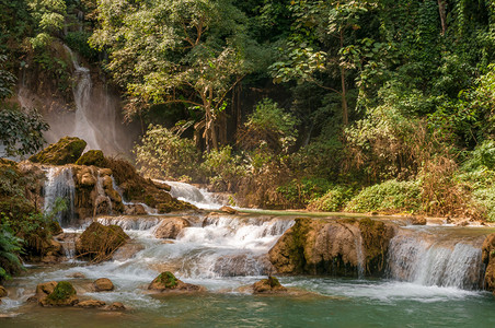 老挝自然瀑布图片
