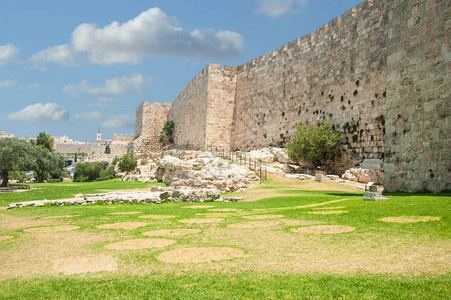 古老圣洁耶路撒冷城的墙图片