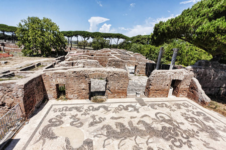 海王星罗马帝国温泉浴场奥斯蒂亚安蒂卡的寒冷和景观罗马图片