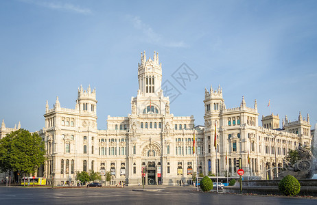 西班牙马德里通信宫和Cibeles喷泉广场西图片