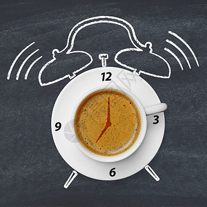 咖啡杯上的时间符号图片