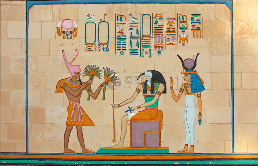 古埃及象形文字雕刻和绘画图片