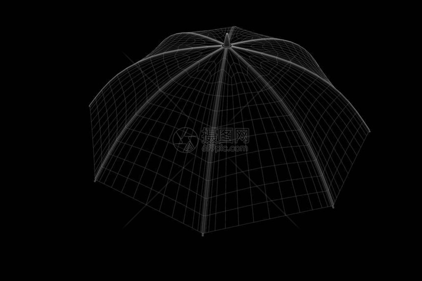 全息图无线框架样式的伞状漂亮的图片