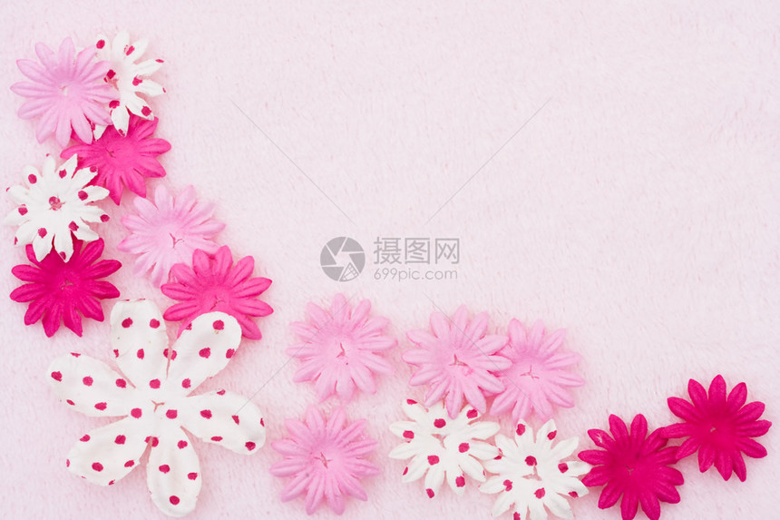 一朵粉红色的花在粉红色的背景上做一个边框图片