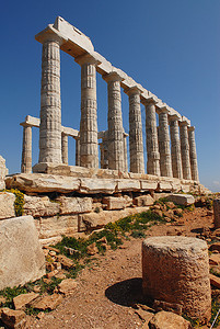 海神庙希腊的苏尼翁角图片