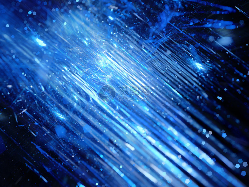 蓝色发光的太空新技术爆炸大数据流计算机生图片