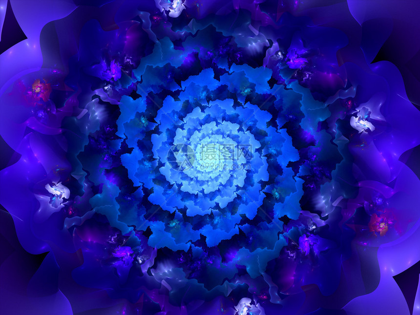 空间的蓝色螺旋变形计算机生成了抽象图片
