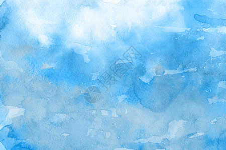 纸抽象背景上的蓝色水彩颜料图片