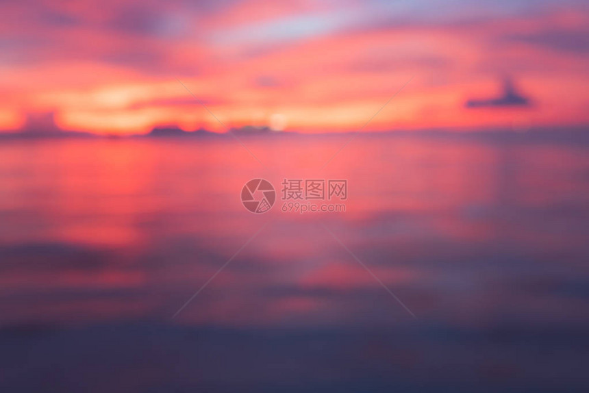 抽象五颜六色的迷离的海日落背景图片