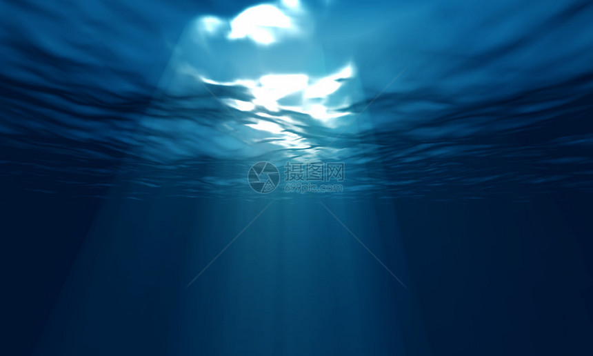 海洋中的水下之光图片