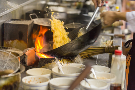 餐厅厨房师运动烹饪低速照相等模背景图片