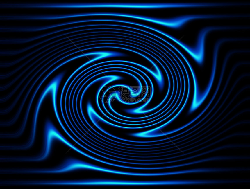 黑色背景的蓝色动态线感知能量插图Sw图片