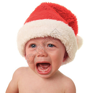 哭泣的圣诞老人小男孩图片