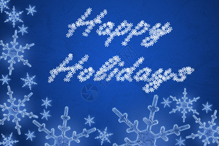蓝雪花在蓝冰背景上与快乐节背景图片