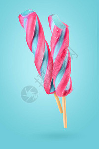 粉红色和蓝色冰淇淋冰淇淋棒背景图片