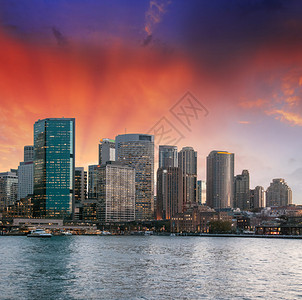 悉尼港澳洲日落的冬天颜色在城图片