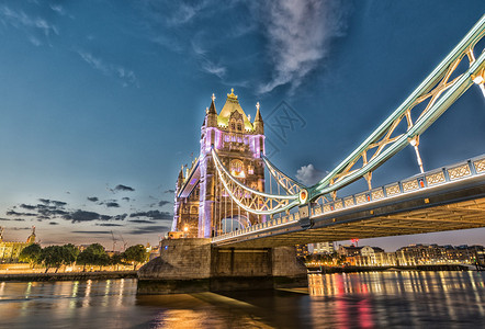 伦敦塔桥上的日落伦敦标志的美景图片