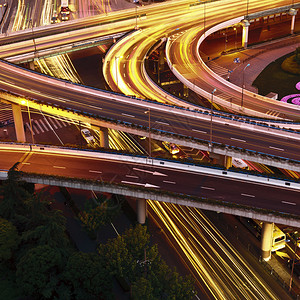 上海夜高架桥道路交通图片