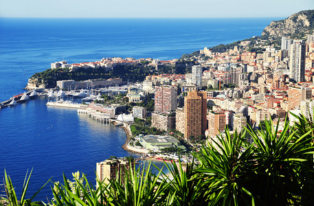 摩纳哥市的景象背景图片