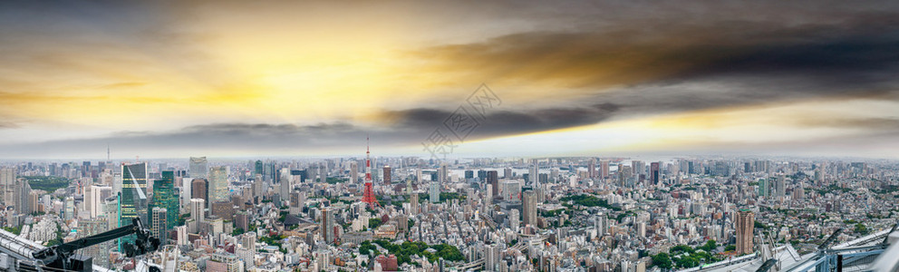 日本东京黄昏时背景图片